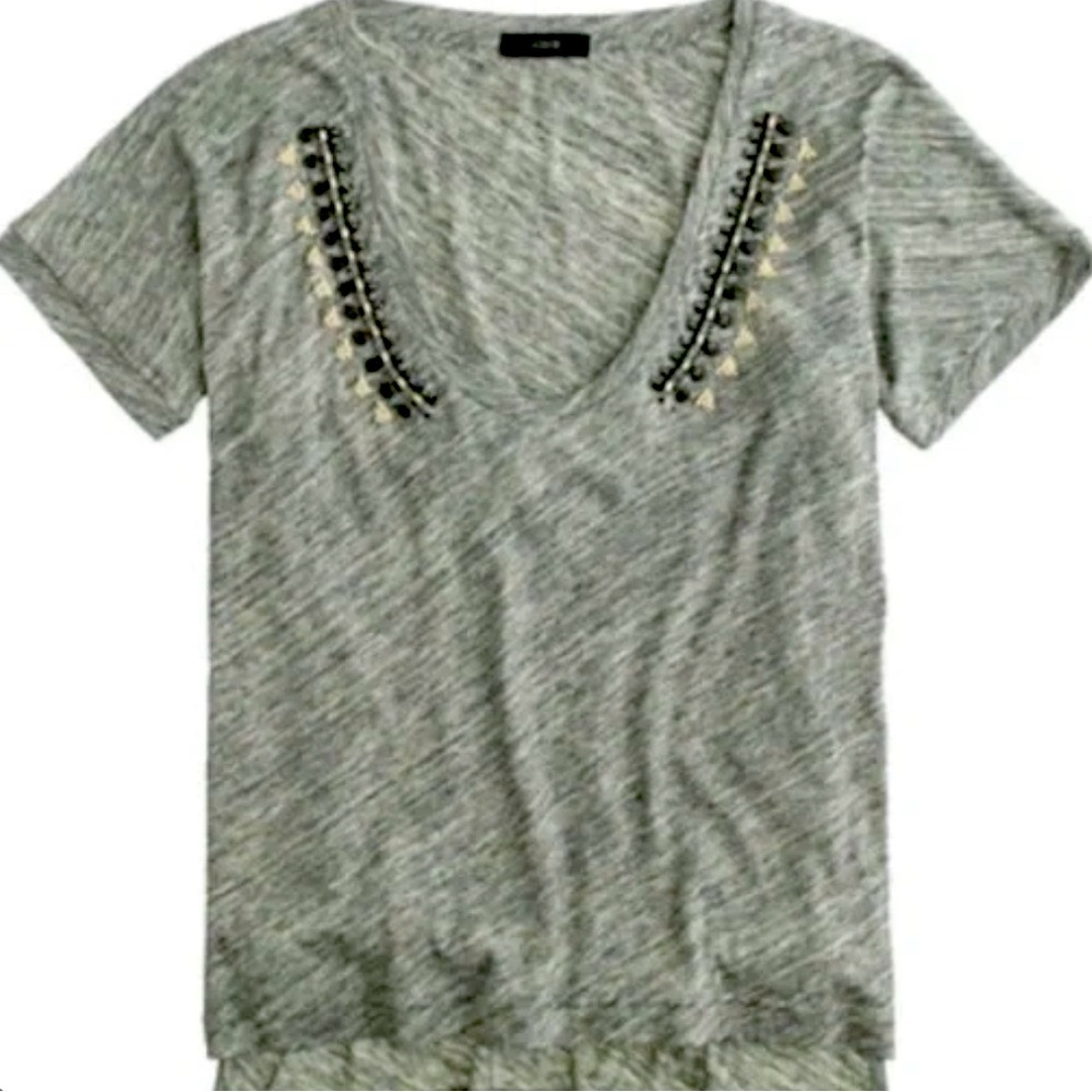 NWT J Crew Beaded Tee size L